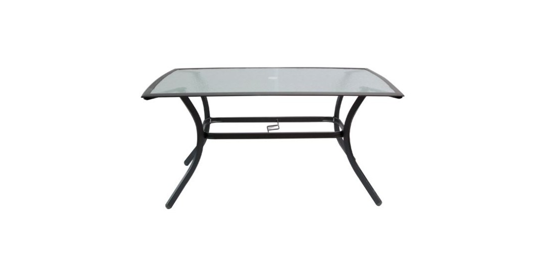ASTOR Τραπέζι Dining Μεταλλικό Ανθρακί/Γυαλί