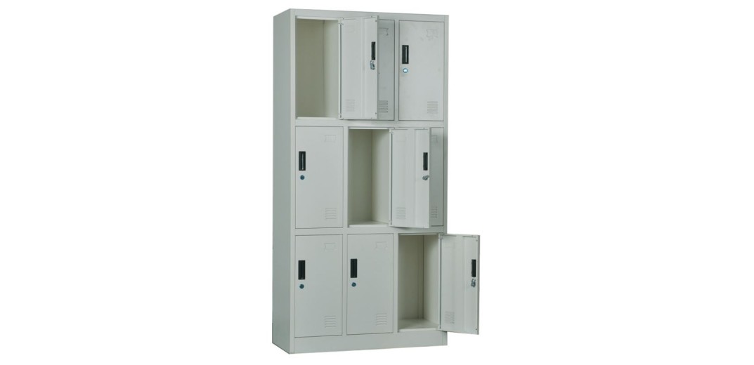 LOCKER 9 Θέσεων Φοριαμός - Ερμάριο, Μέταλλο Βαφή Γκρι