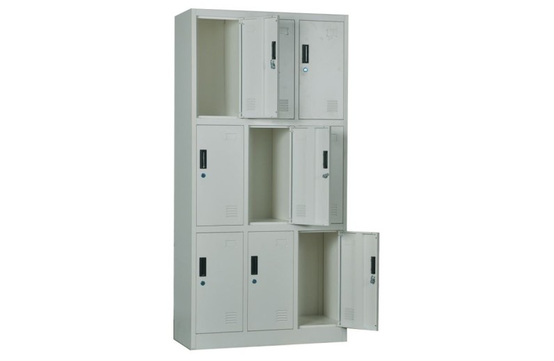 LOCKER 9 Θέσεων Φοριαμός - Ερμάριο, Μέταλλο Βαφή Γκρι