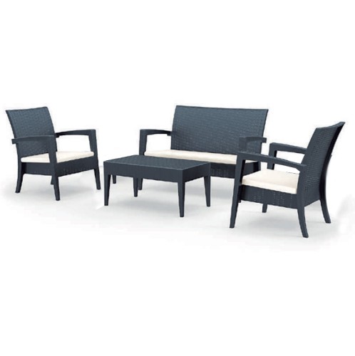 MIAMI SET DARK GREY ΜΕ ΜΑΞ.(1ΚΑΝ.+2ΠΟΛ+ΤΡΑΠ.92Χ53εκ.)ΠΟΛ/ΝΙΟΥ