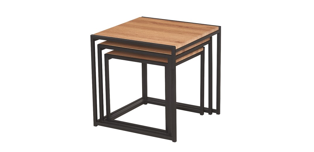 ALBA SET 3 ΤΜΧ ΤΡΑΠΕΖΑΚΙΑ OAK GRAIN