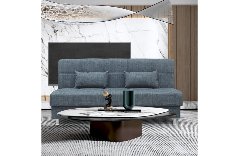 FELINA GREY ΥΦΑΣΜΑ 3ΘΕΣΙΟΣ ΚΑΝΑΠΕΣ/ΚΡΕΒΑΤΙ ΜΕ ΑΠΟΘ.ΧΩΡΟ 182X90εκ.