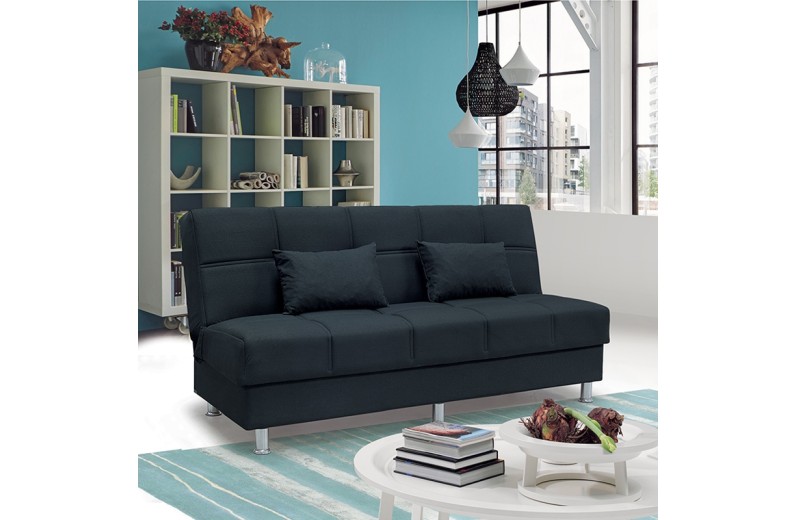 FELINA BLACK ΥΦΑΣΜΑ 3ΘΕΣΙΟΣ ΚΑΝΑΠΕΣ/ΚΡΕΒΑΤΙ ΜΕ ΑΠΟΘ.ΧΩΡΟ 182X90εκ.