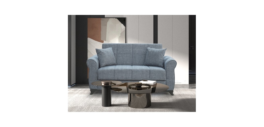 LENA GREY ΥΦΑΣΜΑ 2ΘΕΣΙΟΣ ΚΑΝΑΠΕΣ/ΚΡΕΒΑΤΙ ΜΕ ΑΠΟΘ.ΧΩΡΟ 150Χ80εκ.