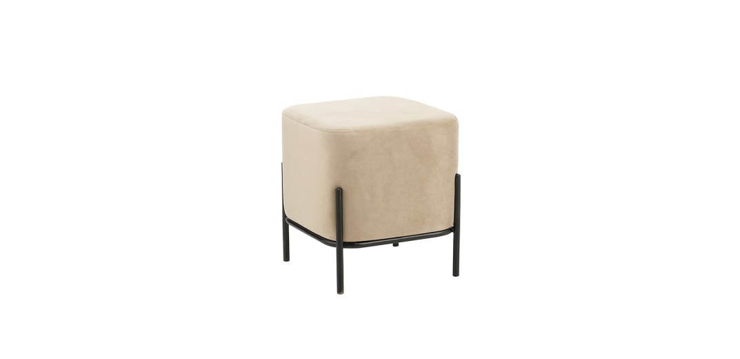BELLA/S ΣΚΑΜΠΟ BEIGE VELVET ΥΦΑΣΜΑ 36X36Χ38εκ.