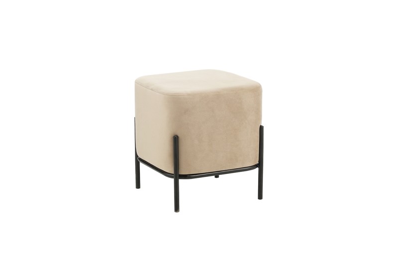 BELLA/S ΣΚΑΜΠΟ BEIGE VELVET ΥΦΑΣΜΑ 36X36Χ38εκ.