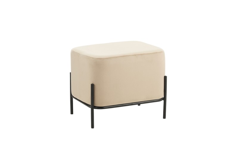 BELLA/L ΣΚΑΜΠΟ BEIGE VELVET ΥΦΑΣΜΑ 48X37Χ39εκ.