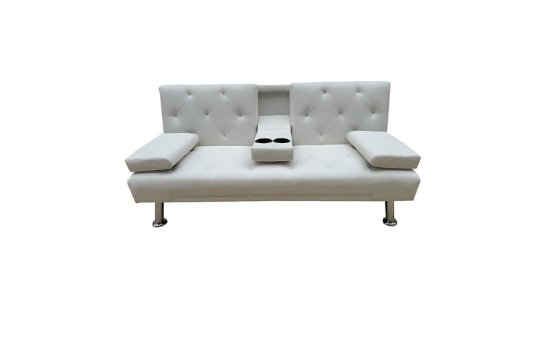 REST WHITE PU ΚΑΝΑΠΕΣ-ΚΡΕΒΑΤΙ 168X88εκ.