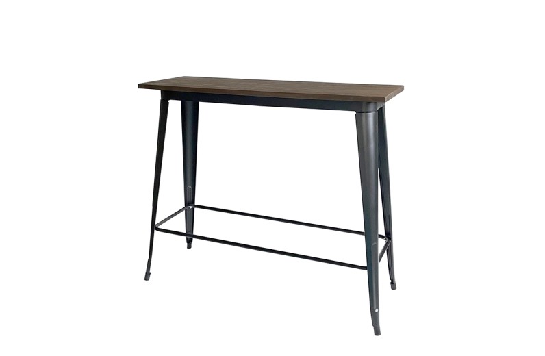 TEXAS ΜΠΑΡ ΜΑΥΡΟ ΜΑΤ ΤΡΑΠΕΖΙ 120Χ40Χ109εκ.ΜΕΤΑΛΛΟ/ΞΥΛΟ