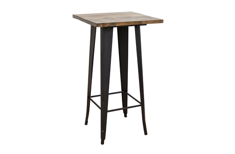 TEXAS ΜΠΑΡ ΜΑΥΡΟ ΜΑΤ ΤΡΑΠ. 60Χ60Χ106εκ.WOOD TOP