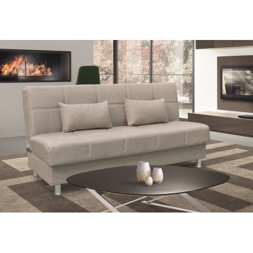 FELINA LIGHT BROWN ΥΦΑΣΜΑ 3ΘΕΣΙΟΣ ΚΑΝΑΠΕΣ/ΚΡΕΒΑΤΙ ΜΕ ΑΠΟΘ.ΧΩΡΟ 182X90εκ.