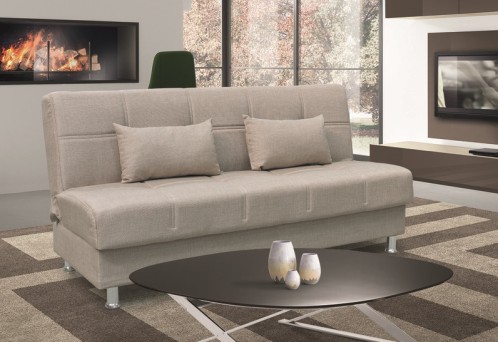 FELINA LIGHT BROWN ΥΦΑΣΜΑ 3ΘΕΣΙΟΣ ΚΑΝΑΠΕΣ/ΚΡΕΒΑΤΙ ΜΕ ΑΠΟΘ.ΧΩΡΟ 182X90εκ.