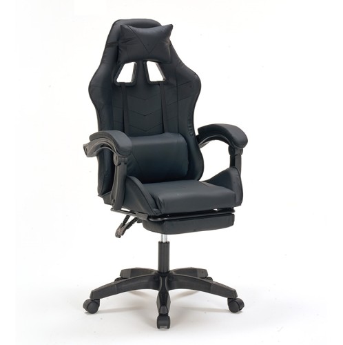 A9937 ΜΑΥΡΟ PVC ΠΟΛΥΘΡΟΝΑ GAMING/ΜΕ ΥΠΟΠΟΔΙΟ