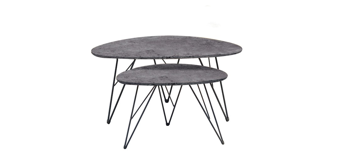 NANCY CONCRETE MDF ΣΕΤ 2 ΤΡΑΠΕΖΑΚΙΑ