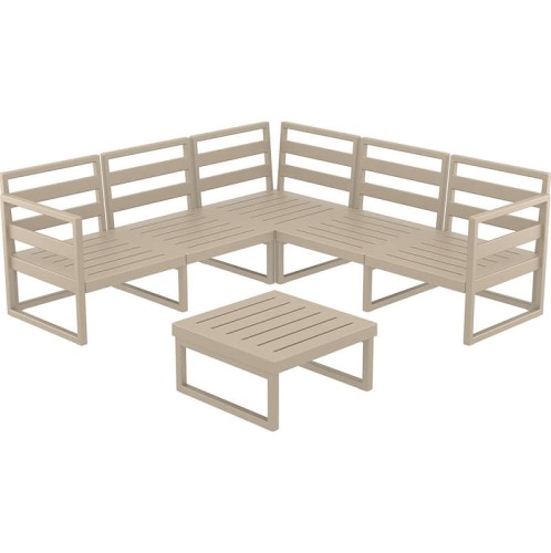 MYKONOS ΓΩΝΙΑ SET TAUPE ΧΩΡΙΣ ΜΑΞΙΛΑΡΙΑ ΠΟΛ/ΝΙΟΥ (+ΤΡΑΠ.65εκ.)