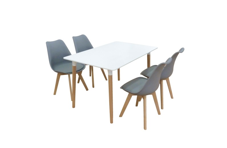 Σετ Τραπεζαρίας Logan Plus Grey Randy 5τμχ 120Χ80X72εκ.